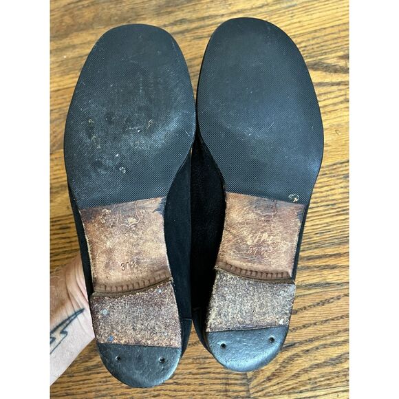 MANOLO BLAHNIK Black White Leather Lace Up Loafer Shoes Women's Size EU 37 - Picture 7 of 8